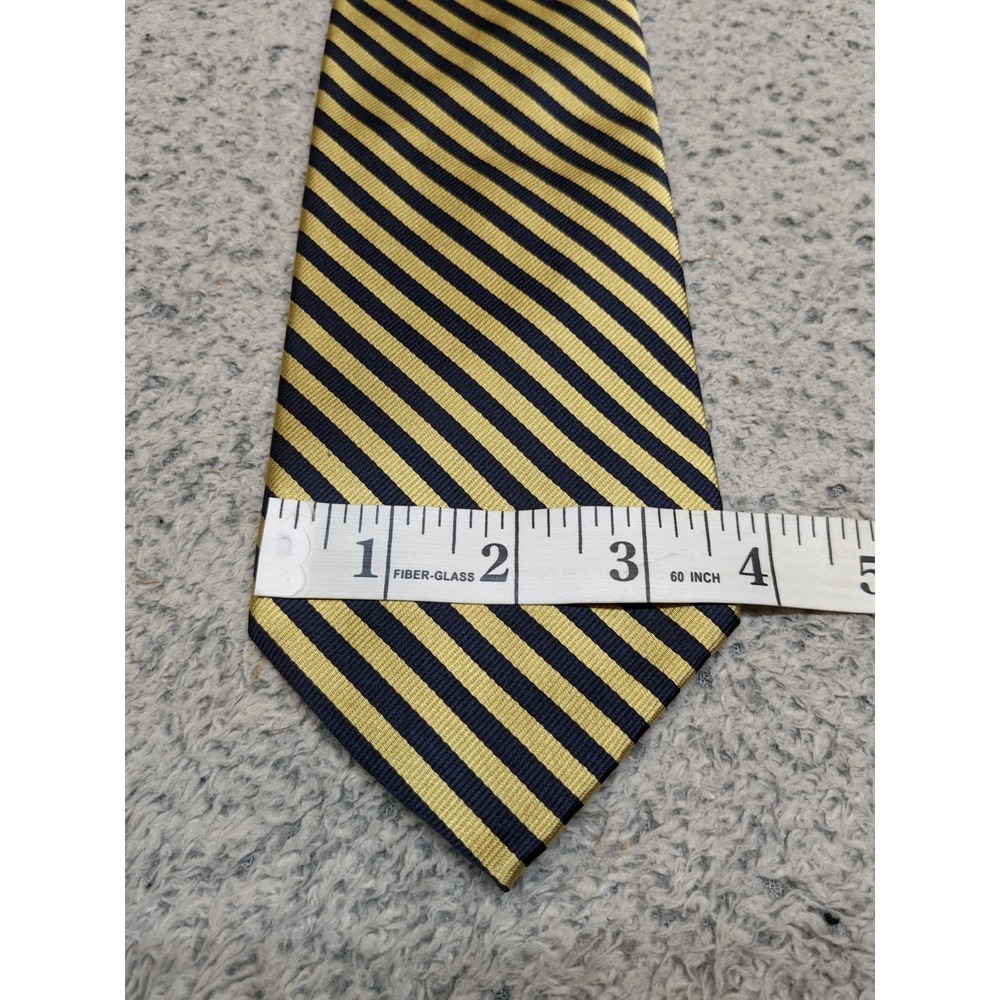 Brooks Brothers 346 Pure Silk Repp Tie Navy Gold Striped Stripe Made in USA - Picture 7 of 9